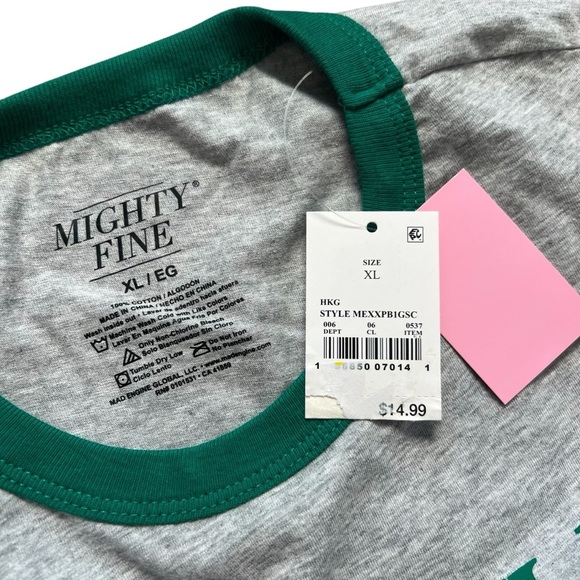 Mighty Fine Beverly Hills Gray Tee with Green Trim, XL - Picture 2 of 3